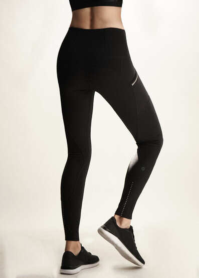 Alexo Signature Conceal Carry women's Legging in black with reflective trim